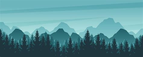 Premium Vector | Forest silhouette vector illustration forest landscape forest