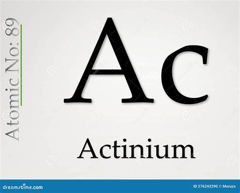 Actinium Chemical Element Symbol on Light Background Stock Illustration - Illustration of ...