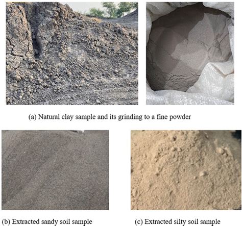 Photographs of the clay, sand, and silt samples used in this study. | Download Scientific Diagram