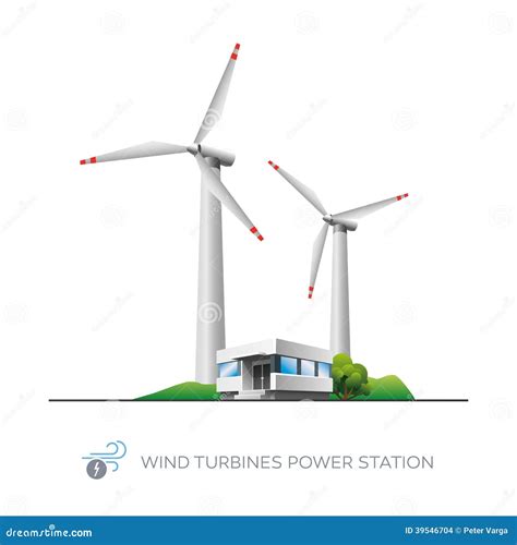 Wind Turbine Power Station Stock Vector - Image: 39546704