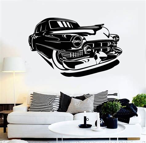 Vinyl Wall Decal Vintage Old Car Garage Decor Stickers Mural (ig4140) | Garage decor, Vinyl wall ...