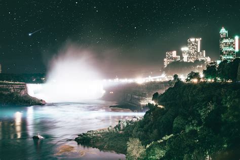 View Of Niagara Falls And The Cityscape At Night · Free Stock Photo