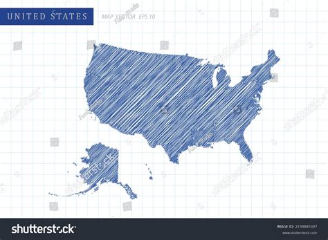 United States Map Sketch: Over 20,324 Royalty-Free Licensable Stock ...