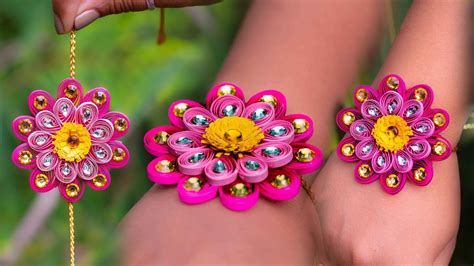 how to make paper rakhi | Quilling paper |rakhi making |handmade rakhi ...