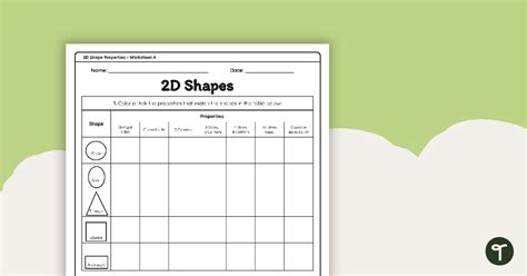 2D Shapes Comparison Worksheet | Teach Starter