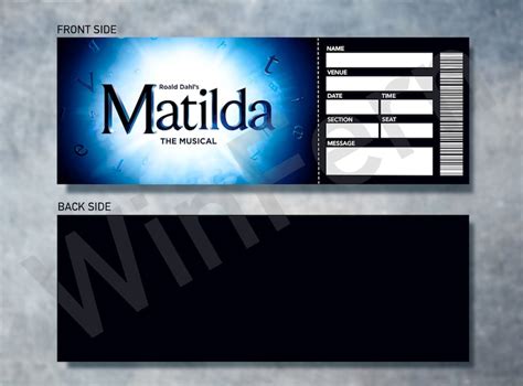 Printable Matilda Ticket Musical London Ticket Template | Etsy