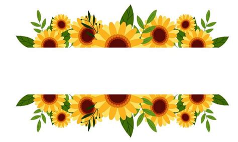 Sunflower Border Vector Art, Icons, and Graphics for Free Download