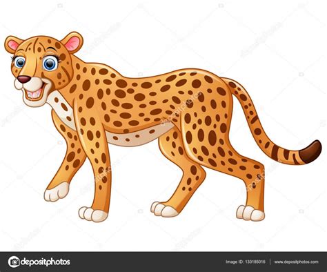 Happy leopard cartoon isolated on white background — Stock Vector ...