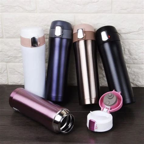 Aliexpress.com : Buy New 500ML Portable Thermos Mug Coffee Cup with Lid Thermocup Seal Stainless ...