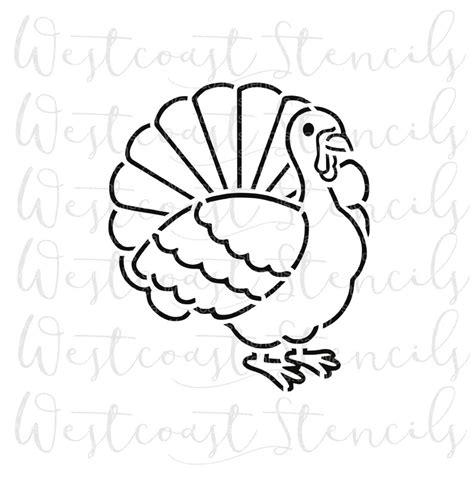 PYO Turkey Stencil Thanksgiving Stencil Cookie Stencil | Etsy