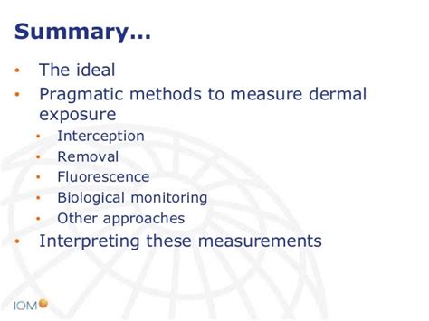 Measurement of dermal exposure - principles and methods