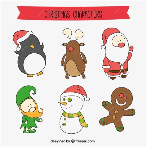 Free Vector | Christmas cartoon characters