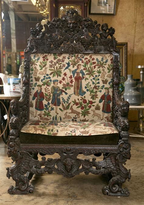 Antique Oversized Carved Medieval Throne Chair at 1stDibs | antique ...