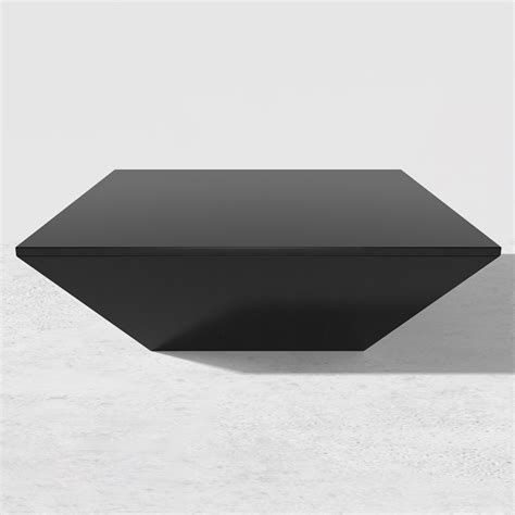 Modern Black Wood Coffee Table with Storage Square Drum with Drawer - Living Room Furniture ...