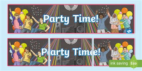 Party Time Banner (Teacher-Made) - Twinkl