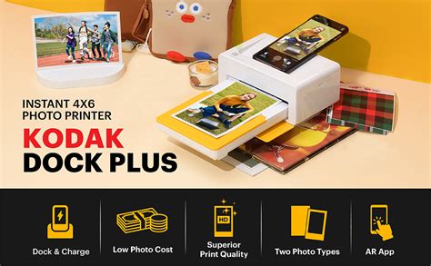 Amazon.com: Kodak Dock Plus 4x6” Portable Instant Photo Printer, Compatible with iOS, Android ...