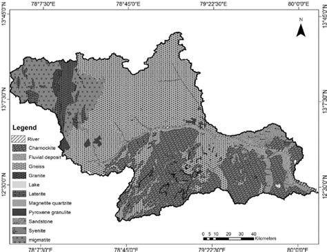 Geological map of the Palar River basin. | Download Scientific Diagram