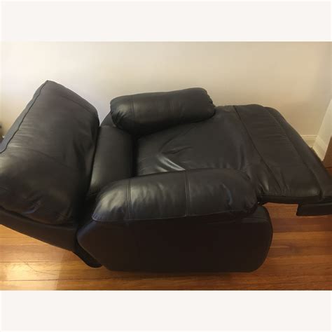 Macy's Dark Brown Leather Power Recliner - AptDeco