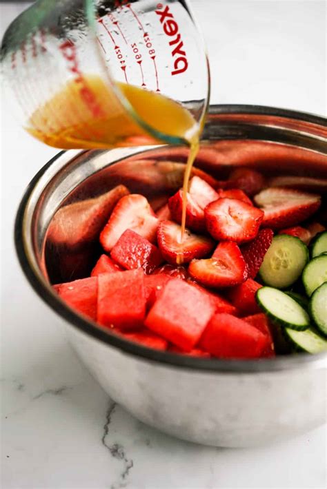 Watermelon Strawberry Salad (EASY & no cook) - Joyous Apron