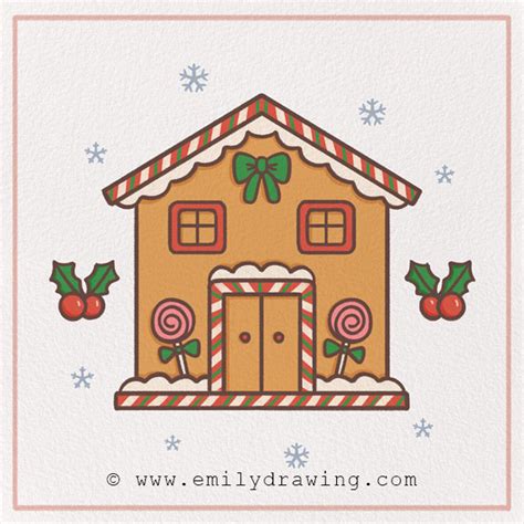 How to Draw a Gingerbread House – Emily Drawing