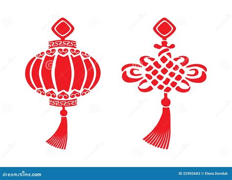 Chinese New year symbols stock vector. Illustration of decoration ...