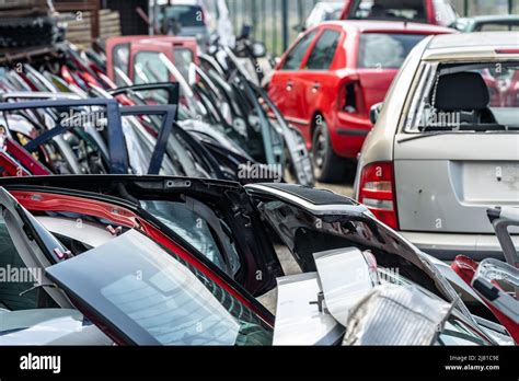 car parts at the scrap yard Stock Photo - Alamy