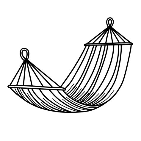 Tourist hammock for recreation. Portable hammock isolated on a white background. Vector ...