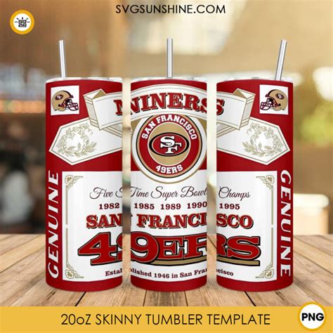 49ers Five Time Super Bowl Champs 20oz Tumbler Wrap, San Francisco ...