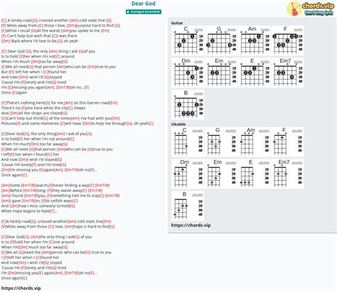 Chord: Dear God - tab, song lyric, sheet, guitar, ukulele | chords.vip