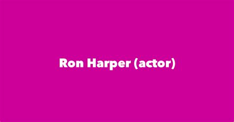 Ron Harper (actor) - Spouse, Children, Birthday & More