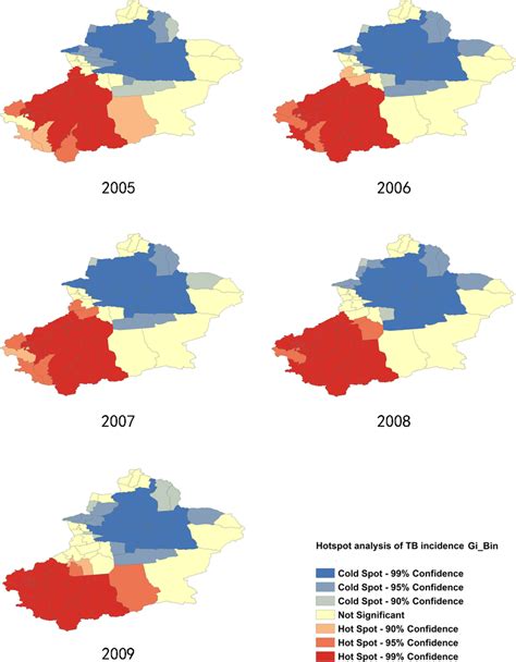 Hotspot Analysis with Getis-Ord Gi* statistic, from 2008–2009. | Download Scientific Diagram