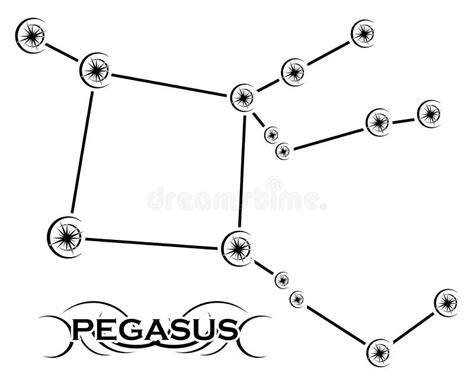 Pegasus, Constellation, Tattoo, Black and White, Isolated. Stock Illustration - Illustration of ...