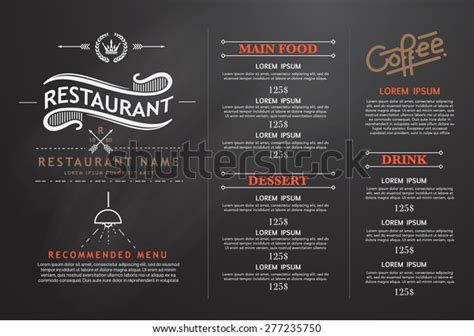 Vintage Art Restaurant Menu Design Stock Vector (Royalty Free ...