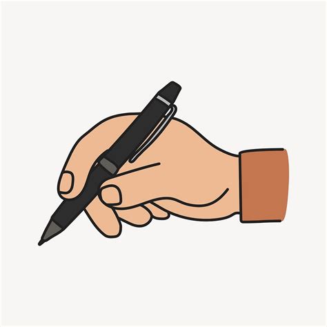 Hand holding pen clipart, business | Free Vector Illustration - rawpixel