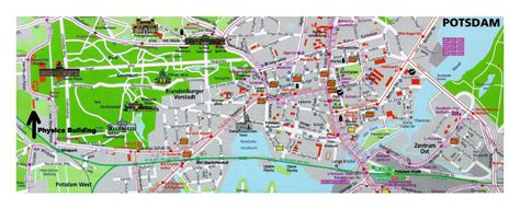 Detailed tourist map of central part of Potsdam city | Potsdam | Germany | Europe | Mapsland ...