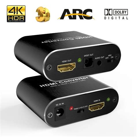 HDMI 4K 60Hz Audio Extractor 5.1 ARC HDMI Audio Extractor Splitter HDMI To Audio Extractor ...