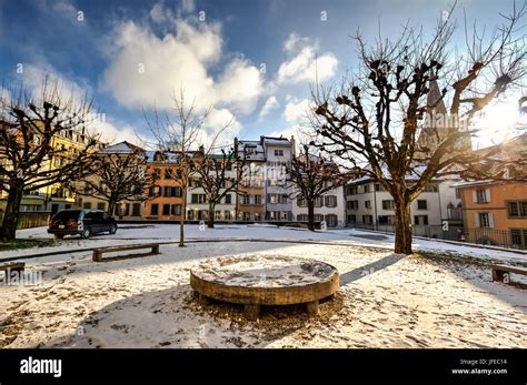 City of Lausanne seen in a beautiful day of winter in Switzerland Stock Photo - Alamy