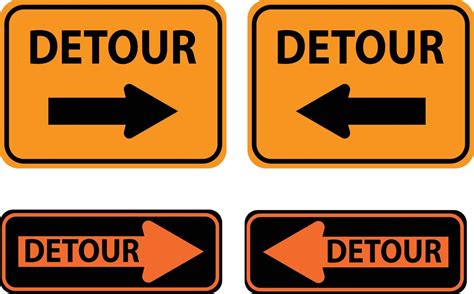 Traffic Detour sign on white background. Detour symbol. flat style. 13336795 Vector Art at Vecteezy