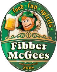 Fibber McGees menu in Sunset Beach, North Carolina, USA