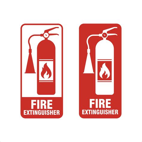 Red Fire Extinguisher Label. Fire Extinguisher icon. Vector ...