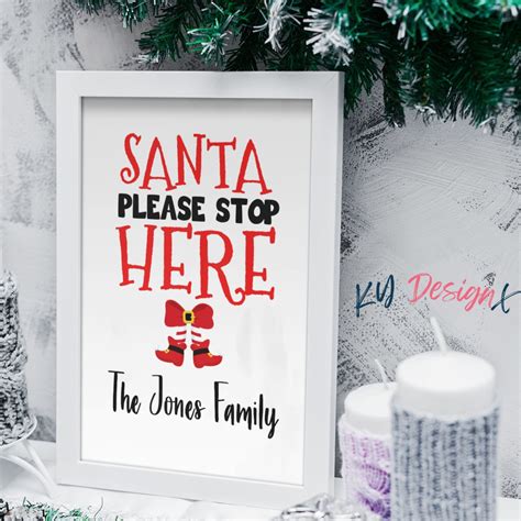 Editable Printabe Santa Stop Here, Editable Sant Stop Here Sign Corji Personalize Santa Stop ...