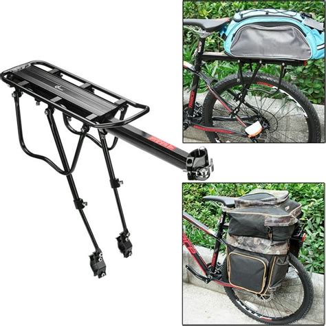 110 lbs Capacity Adjustable Rear Bike Rack Carrier Luggage Cargo Bicycle Accessories - Walmart ...