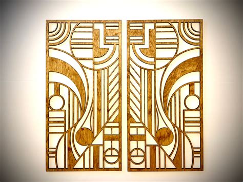 Boho Modern Frank Lloyd Wright-inspired Art Deco Geometry Wood - Etsy