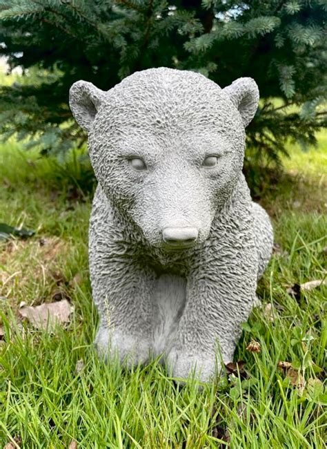 Large Bear Sculpture Zen Garden Decor Concrete Bear Home Decor - Etsy