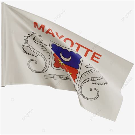 Mayotte Flag Waving, Mayotte Flag With Pole, Mayotte Flag Waving ...