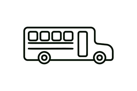 School Bus Line Art Icon Graphic by riduwanmolla · Creative Fabrica