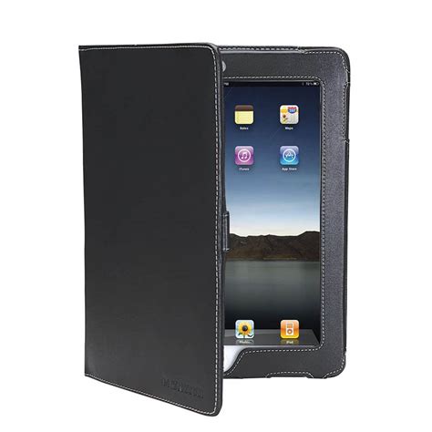 Manhattan 450225 Premium iPad Leather Case for iPad2 models, Black - Beytech