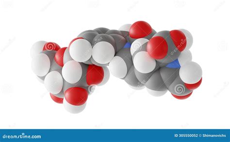 Betanin Molecule, E162, Molecular Structure, Isolated 3d Model Van Der Waals Stock Illustration ...