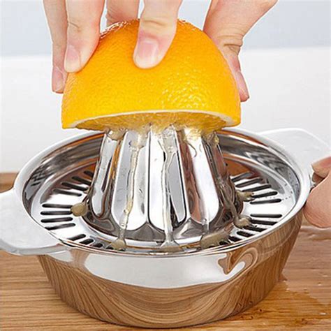 Mini Juicer Handhold Orange Lemon Juice Maker Stainless Steel Manual Squeezer Press Squeezer ...