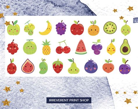 Cute Fruit Stickers | Etsy